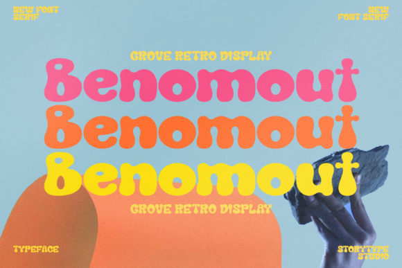 Benomout: A Retro Wavy Font for Polished Branding